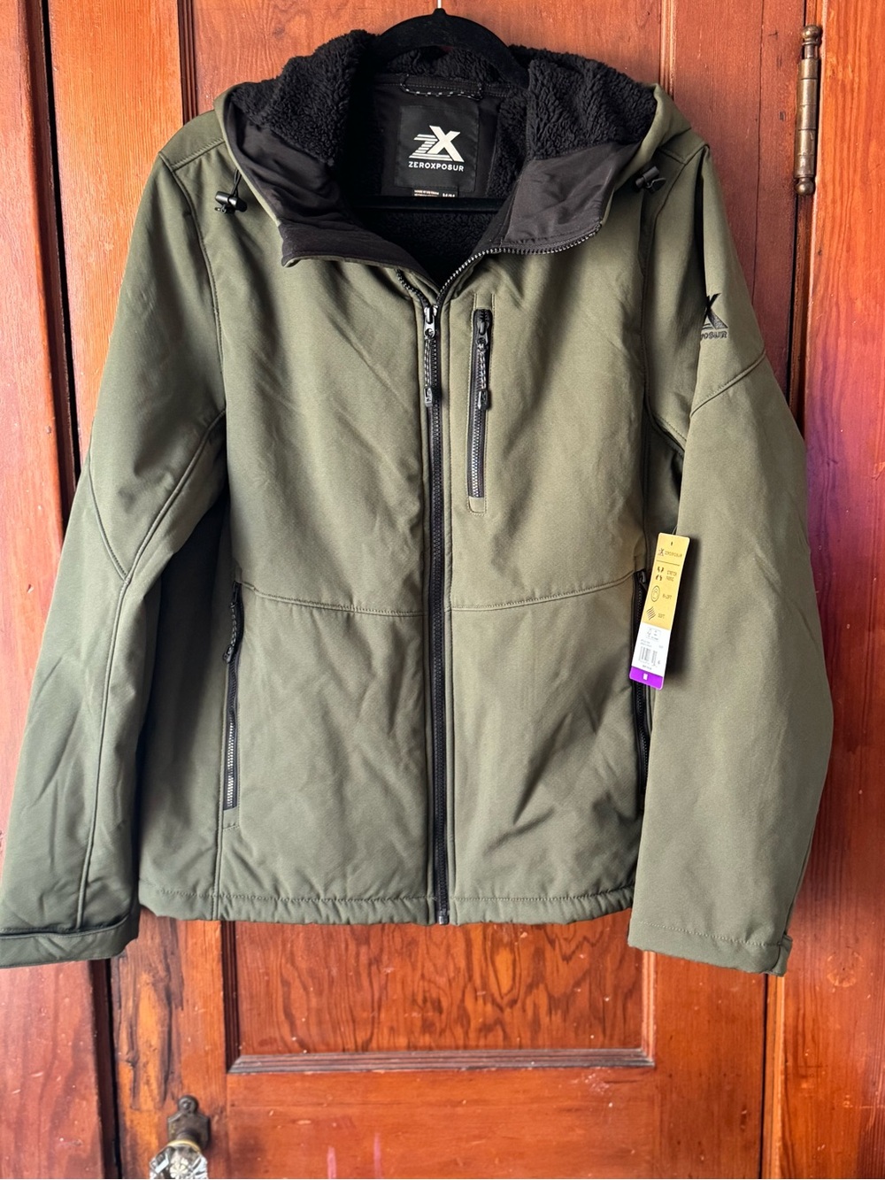 ZeroXposur Men's Olive Softshell Hooded Performance Jacket